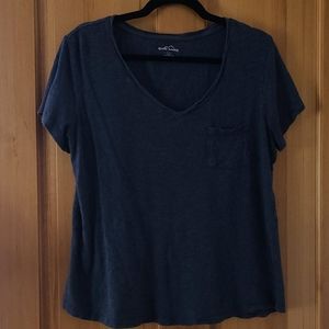 Eddie Bauer, Large, Navy Blue V Neck Top
